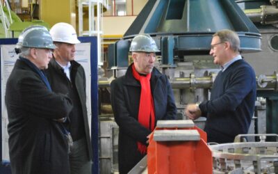 The Argentine ambassadors in Venezuela, Oscar Laborde, and in Ecuador, Gabriel Fuks, visited IMPSA