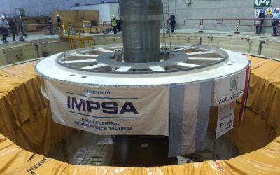 The assembly process of the third turbine rehabilitated by IMPSA to extend the useful life of the generating equipment is progressing at Yacyretá